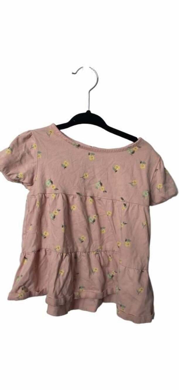 Carter's Pink Floral Tiered Short Sleeve Toddler Girl Tunic Top 4T_K0050